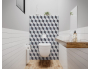 Panneau de WC : Carrelage cube bleu