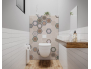 Panneau de WC : Carrelage hexagone