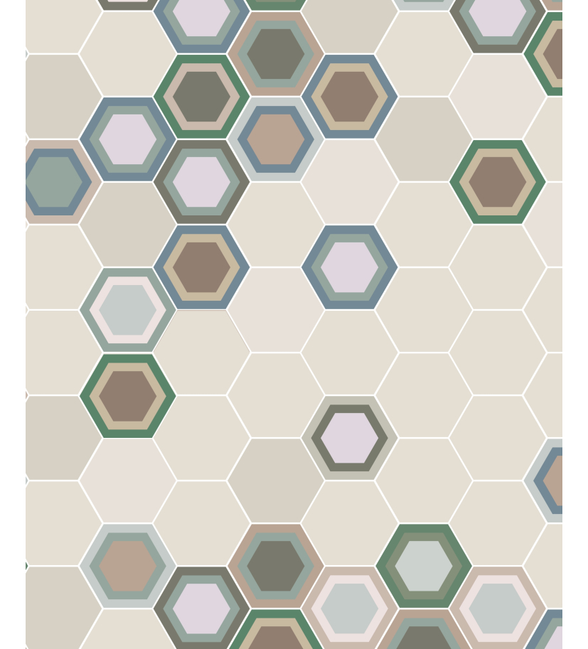 Panneau de WC : Carrelage hexagone