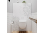Panneau de WC : Cercles assemblés fond blanc