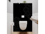 Panneau de WC : Cercles assemblés fond noir