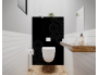 Panneau de WC : Cercles assemblés fond noir