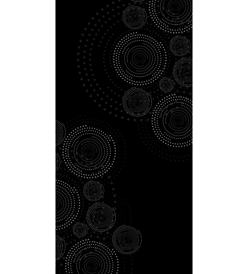 Panneau de WC : Cercles assemblés fond noir