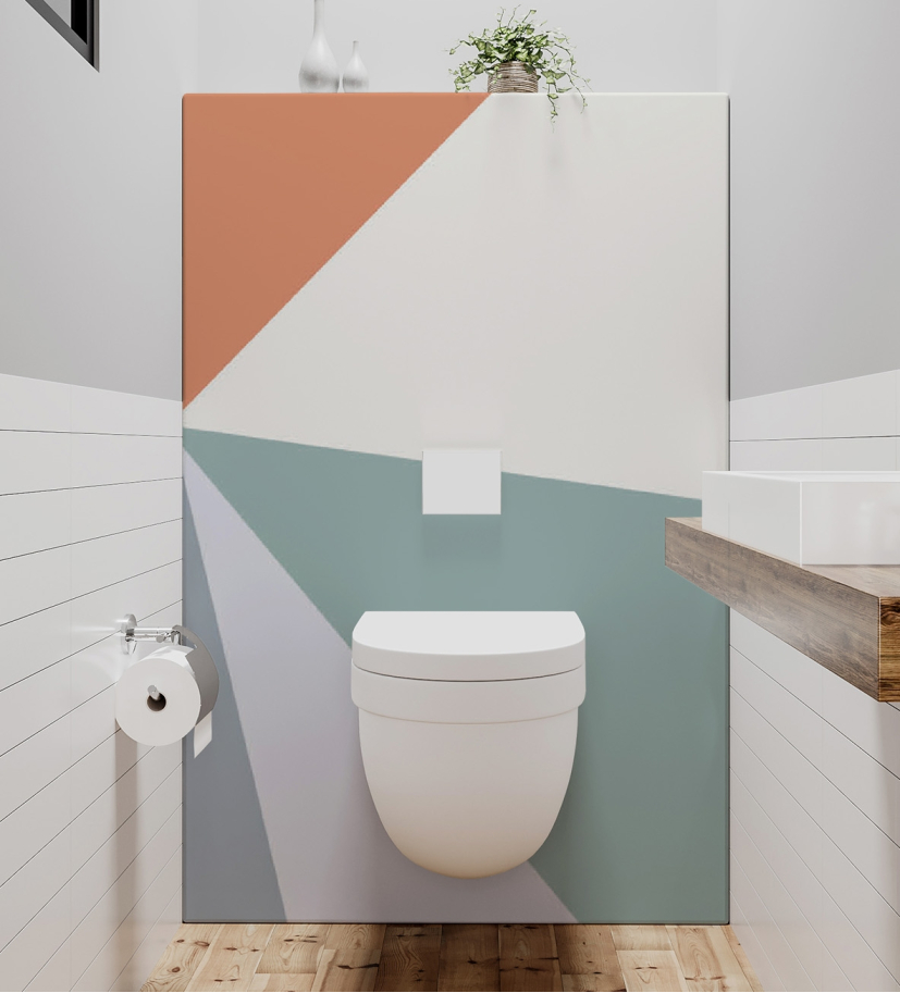 Panneau de WC : Diagonales et couleurs 1