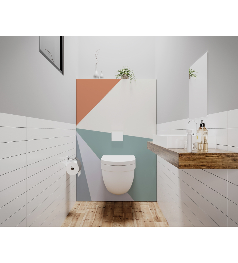 Panneau de WC : Diagonales et couleurs 1