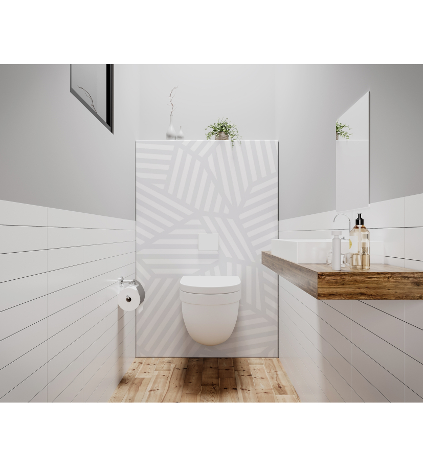 Panneau de WC : Géométrie et noir et blanc