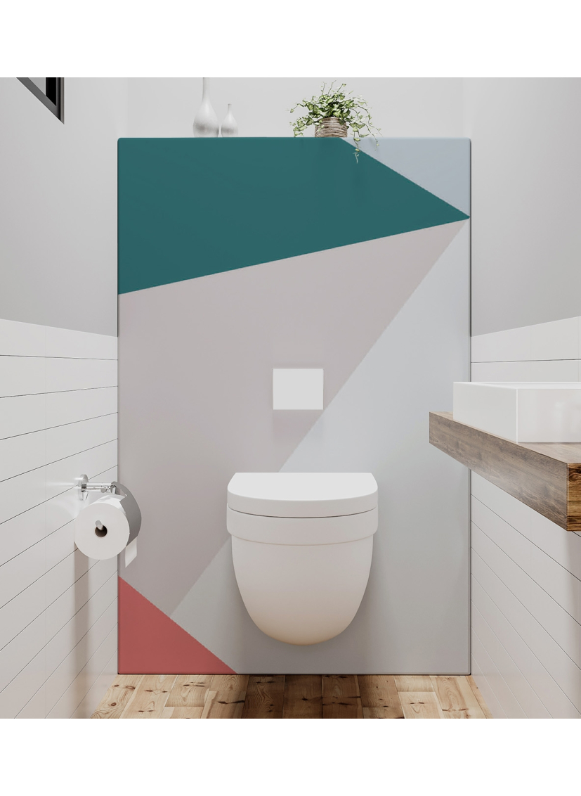 Panneau de WC : Diagonales et couleurs 2