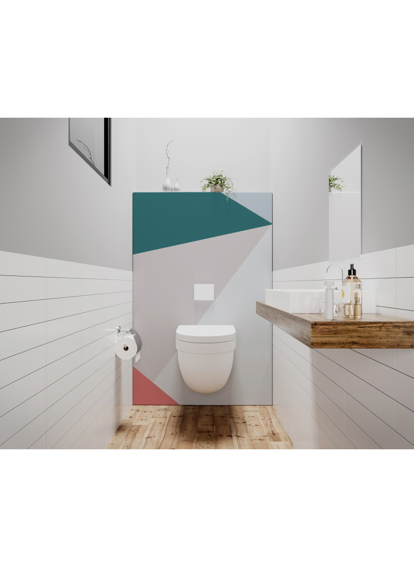 Panneau de WC : Diagonales et couleurs 2