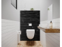 Panneau de WC : Bois peint en noir