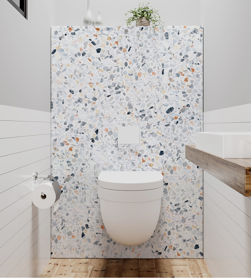 Panneau de WC : Terrazo ocre