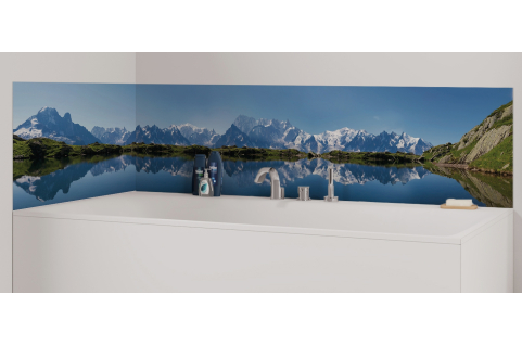 Panneau de bain : Lac et Mont Blanc, Alpes