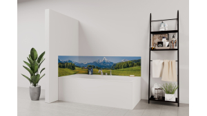 Panneau de bain : Montagnes lointaines
