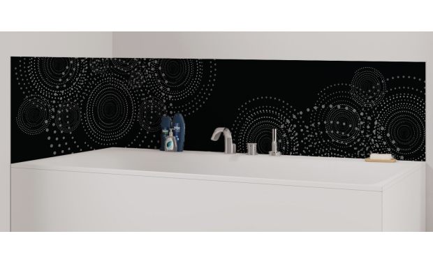 Panneau de bain : Cercle Assemblés Fond Noir