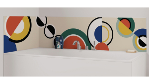 Panneau de bain : Courbes Inspiration Delaunay 1