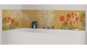 Panneau de bain : Dessin et Fleur