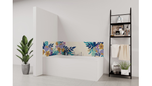 Panneau de bain : Dessin et Fleurs