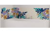 Panneau de bain : Dessin et Fleurs