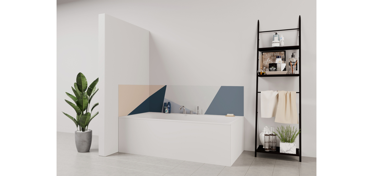 Panneau de bain : Diagonales et Couleurs 3