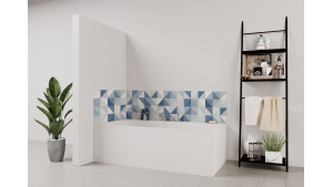 Panneau de bain : Jeux et Triangles Bleus