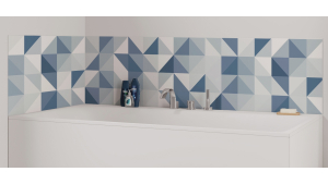 Panneau de bain : Jeux et Triangles Bleus