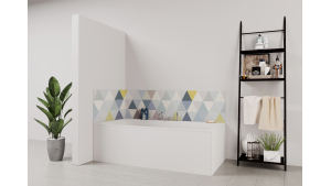 Panneau de bain : Jeux et Triangles Colorés Pales