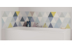 Panneau de bain : Jeux et Triangles Colorés Pales