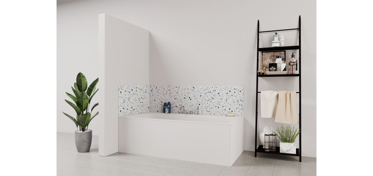 Panneau de bain : Terazzo Bleu