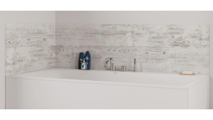 Panneau de bain : Bois Brut Blanc