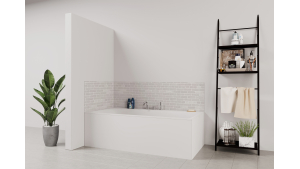 Panneau de bain : Mur Brique Blanche 2