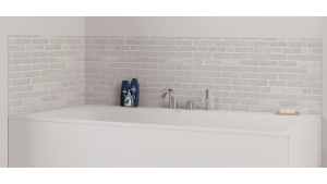 Panneau de bain : Mur Brique Blanche 2