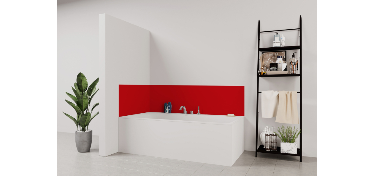 Panneau de bain : Rouge lumineux RAL 3020