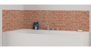 Panneau de bain : Mur Brique Rouge 2