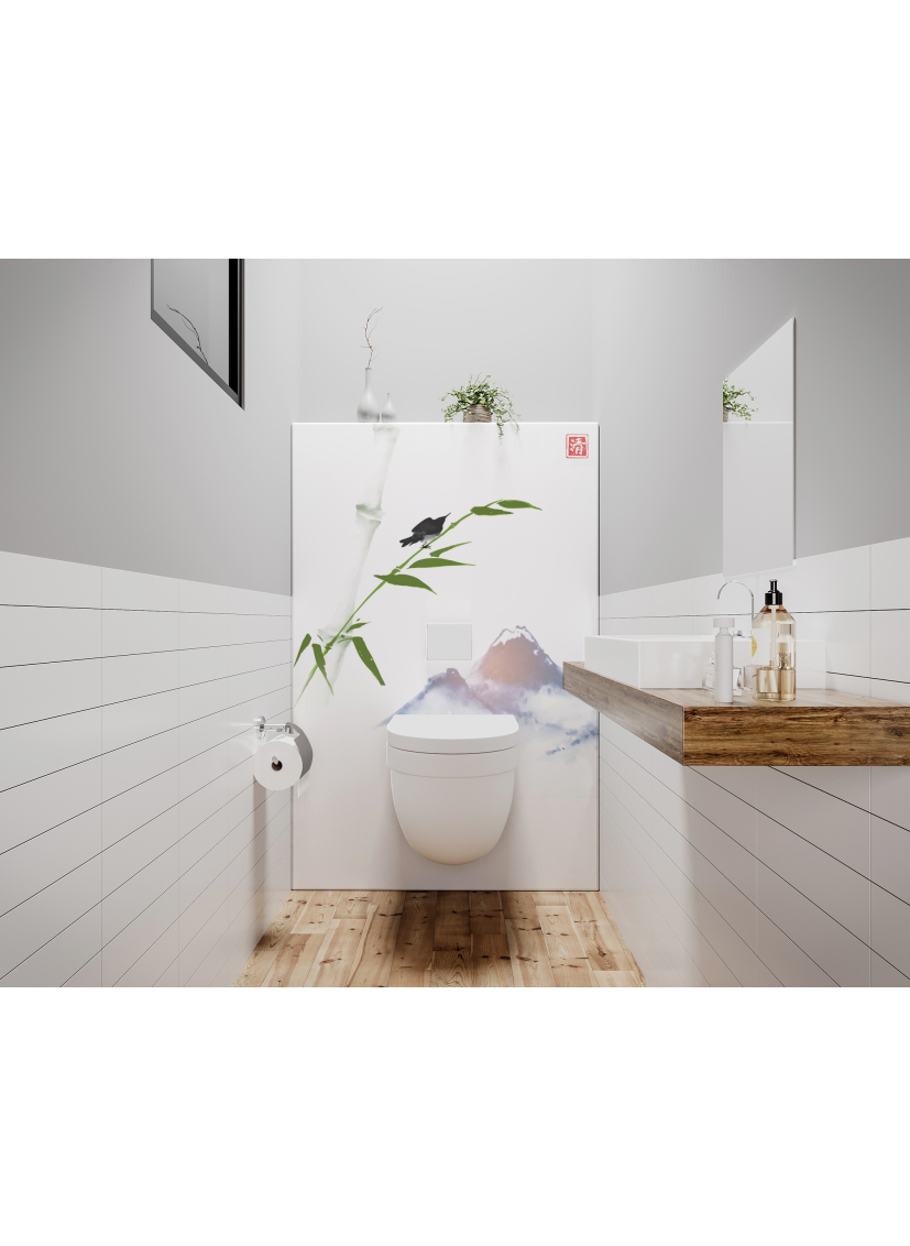 Panneau de WC : Estampe japonaise 1