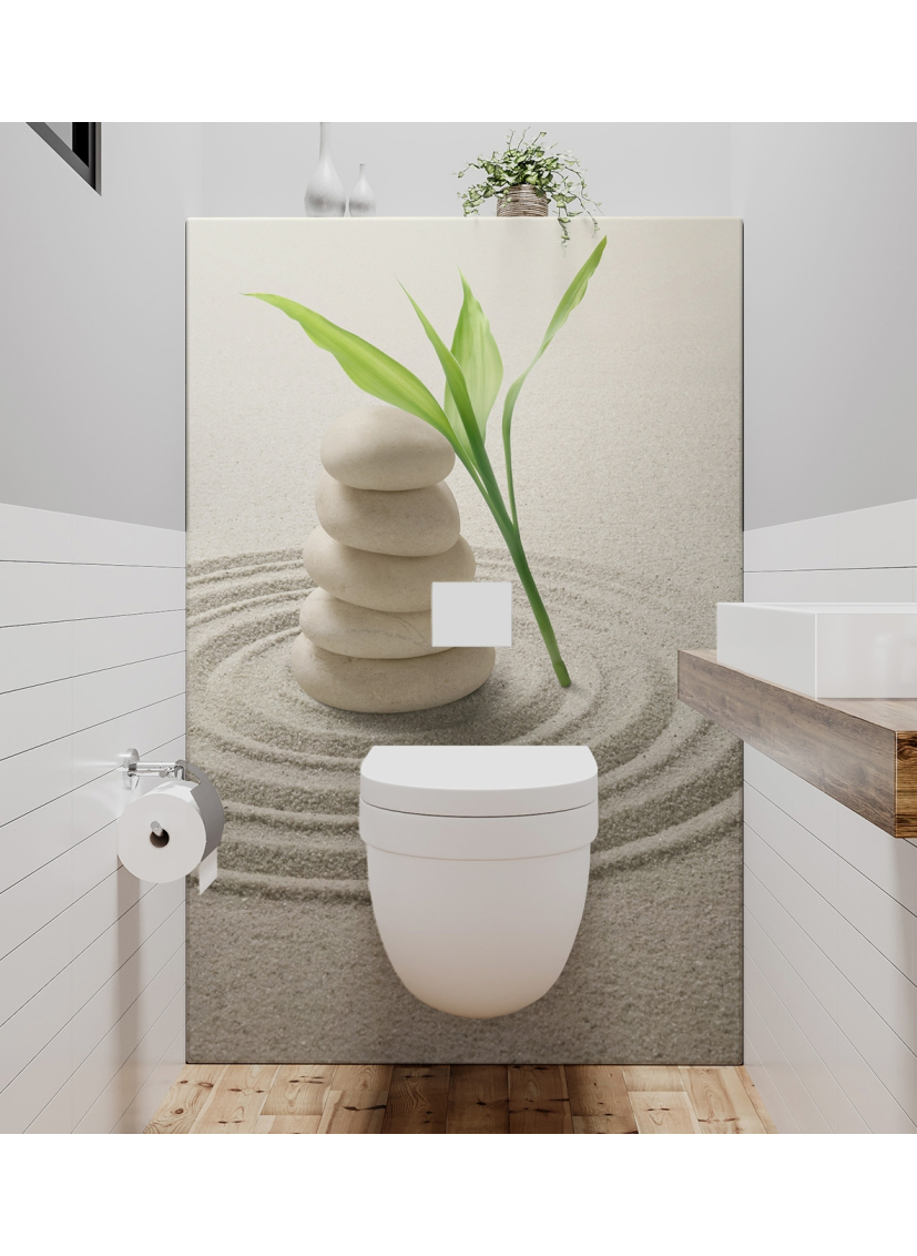 Panneau de WC : Sable zen végétal