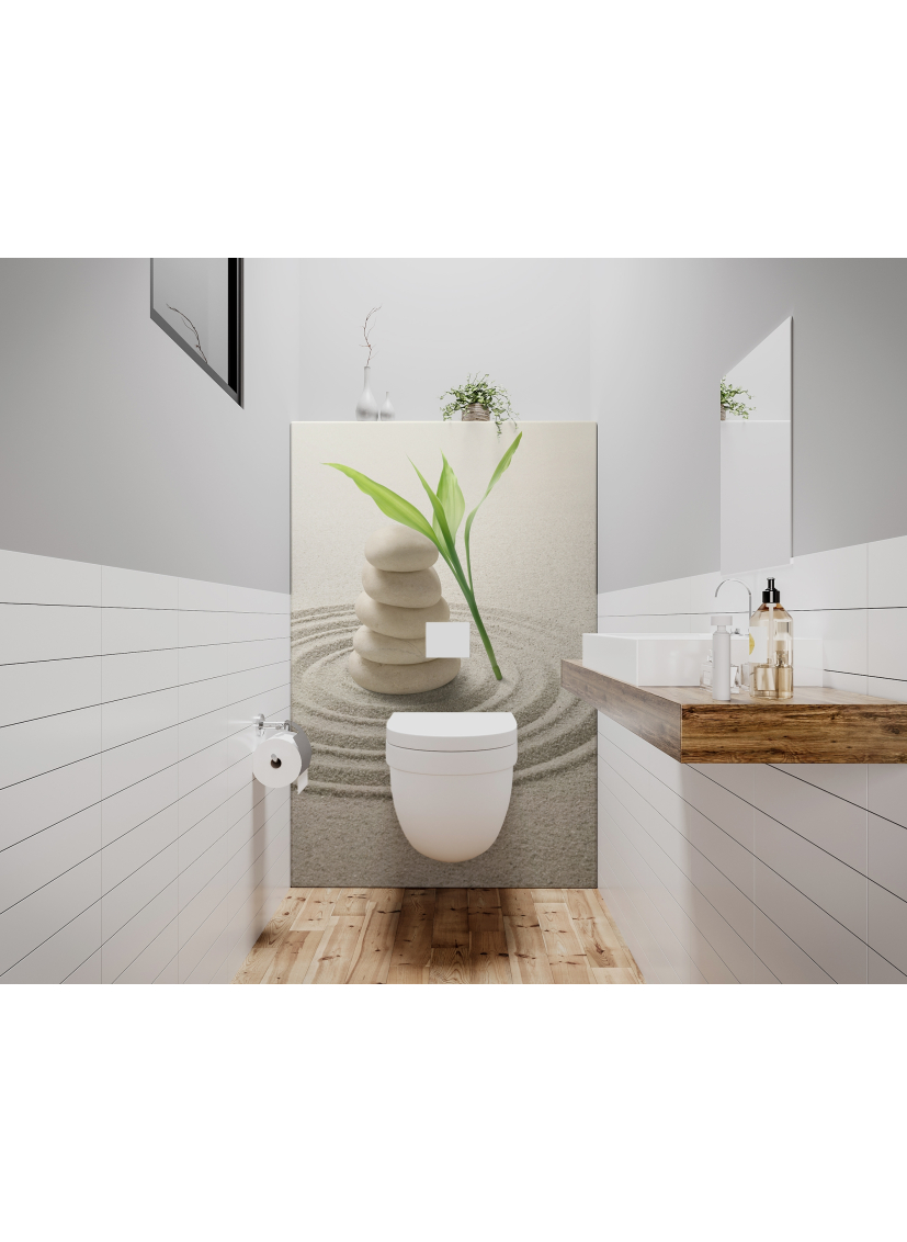 Panneau de WC : Sable zen végétal