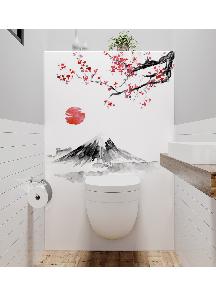 Panneau de WC : Estampe japonaise cerisier