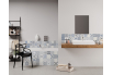 Panneau de bain : Carreaux ciment bleu roi