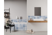 Panneau de bain : Carreaux ciments antique bleu
