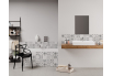 Panneau de bain : Carreaux ciment et arabesques noires