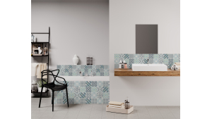 Panneau de bain : Carreaux de ciment vert