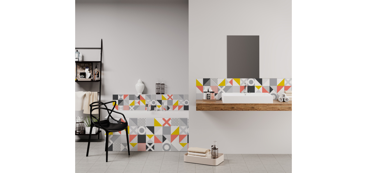 Panneau de bain : Carreaux scandinave