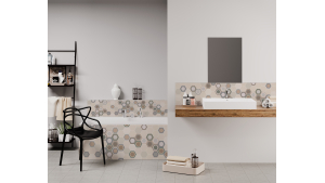 Panneau de bain : Carrelage hexagone
