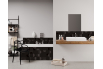 Panneau de bain : Carrelage lune noir