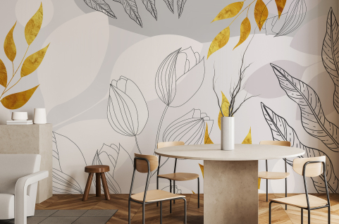 Papier peint : Fleurs et...