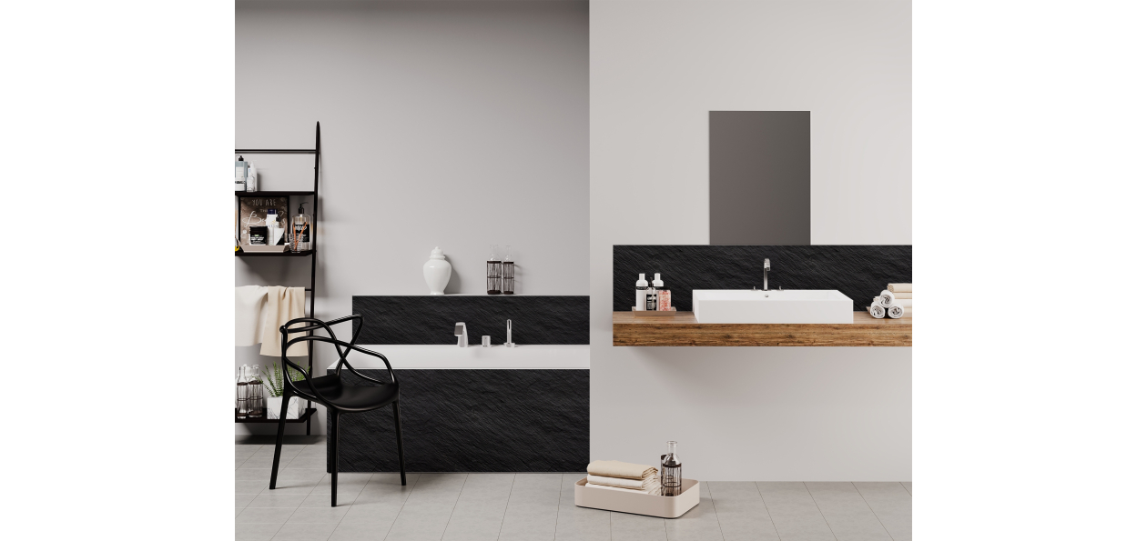 Panneau de bain : Ardoise Noire 1