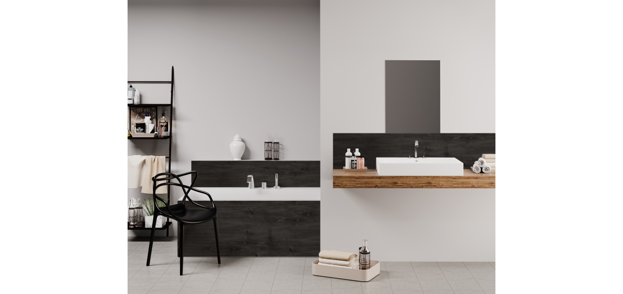 Panneau de bain : Bois Foncé