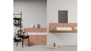 Panneau de bain : Mur Brique Rouge 2