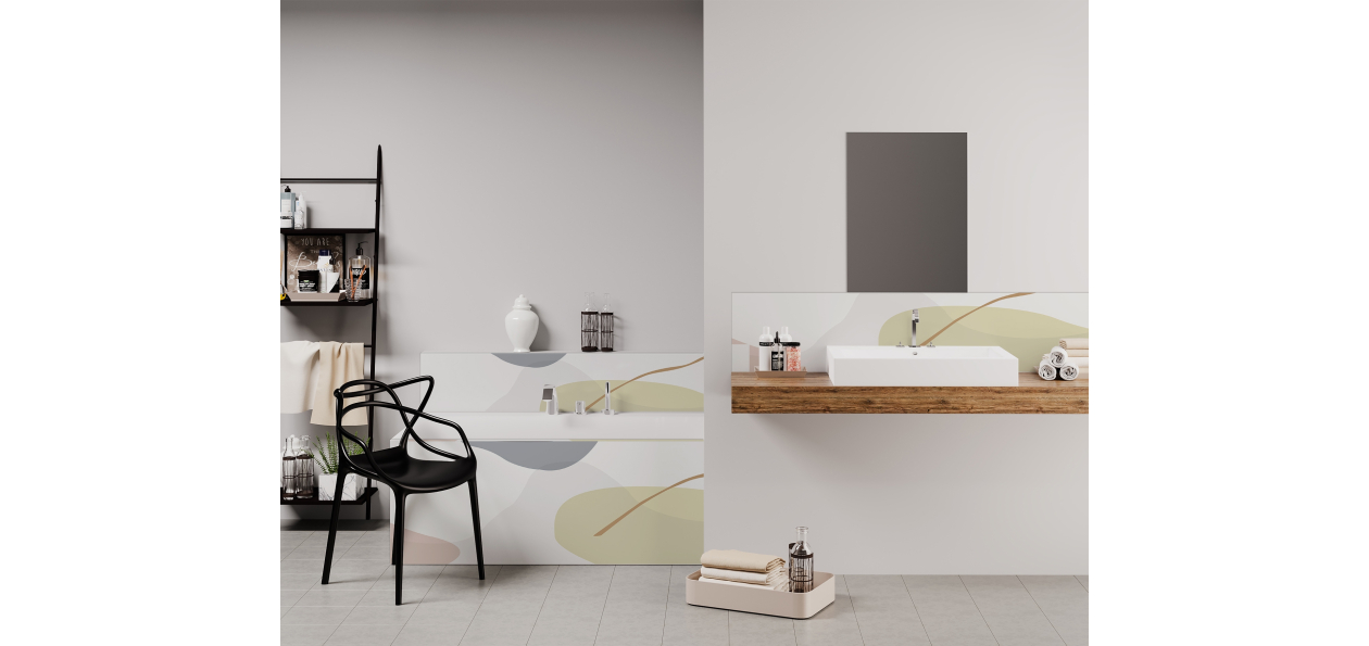 Panneau de bain : Collines Abstraites 4