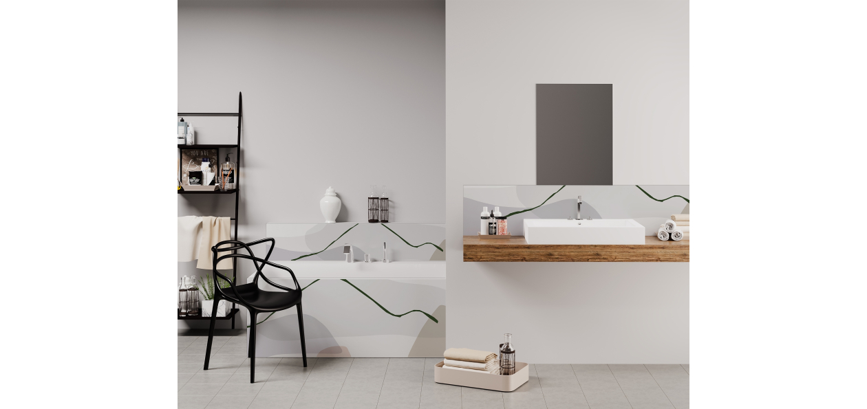 Panneau de bain : Collines Abstraites 5