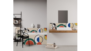 Panneau de bain : Courbes Inspiration Delaunay 1